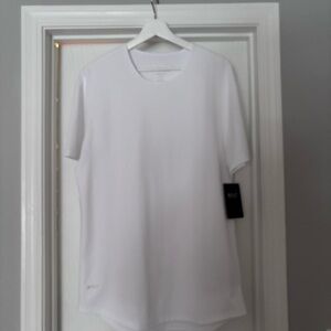 NWT BYLT Basics Drop Cut Signature White Tee- L